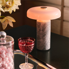 Trip Portable Lamp Silver Marble